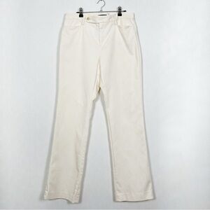 EUC Lauren Ralph Lauren Women’s Adelle Cream Cotton Bootcut Pants Size 10‎